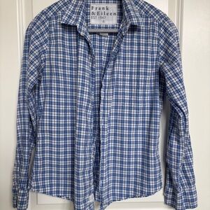 Frank & Eileen Barry Shirt, Blue Plaid, Size S